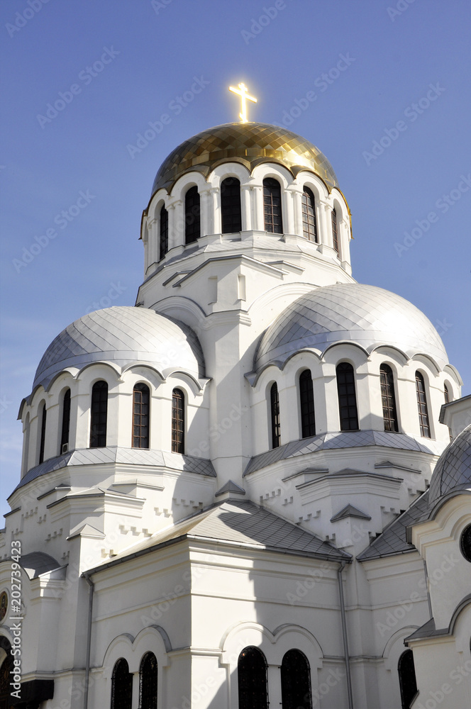 Famous Alexander Nevsky orthodox church in Kamianets-Podilskyi, Ukraine