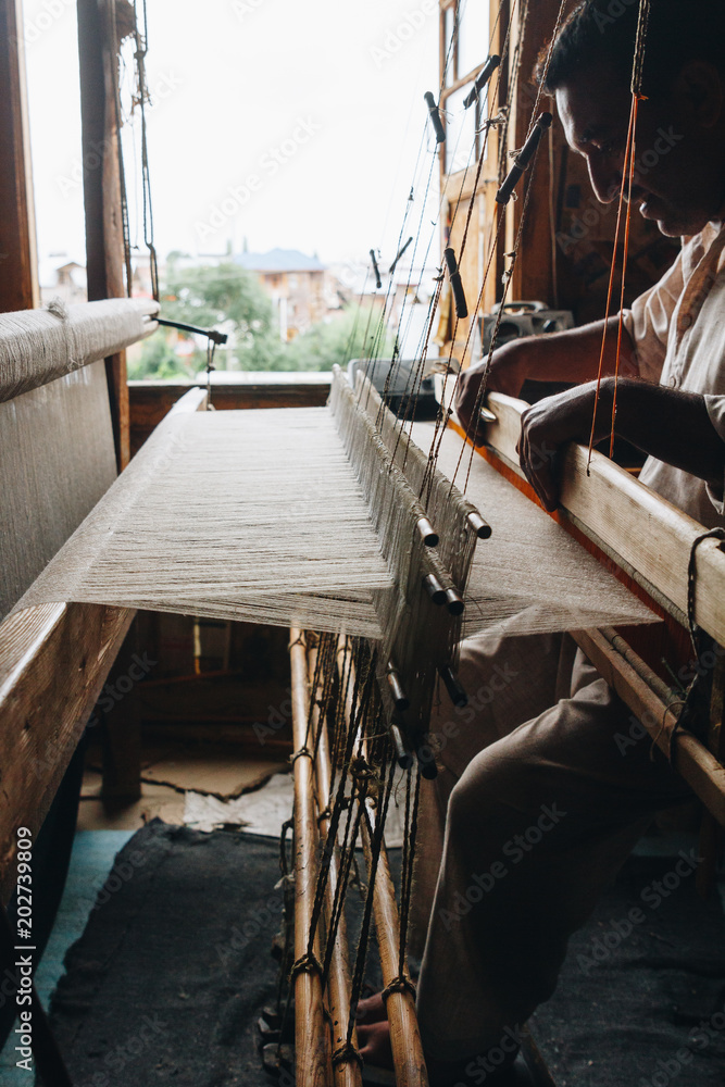 Pashmina making in Srinagar India Pashmina making in Srinagar India