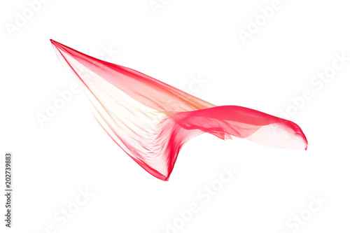 flying fabric separated on white background.