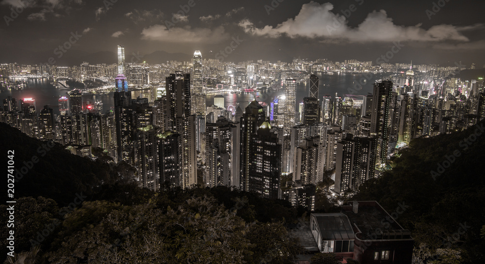 Nocna panorama HongKongu <span>plik: #202741042 | autor: JJ</span>