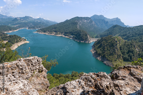 Beautiful view from the mountain lake Manavgat in Turkey