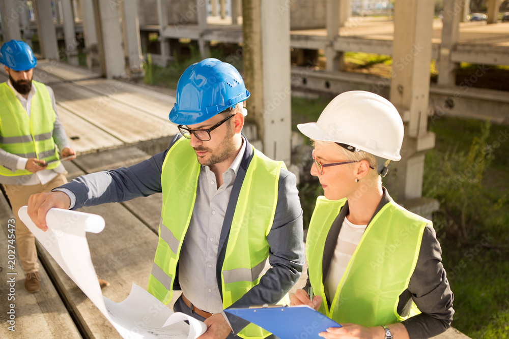 The architect looks into the construction project. The architect looks into the construction project.