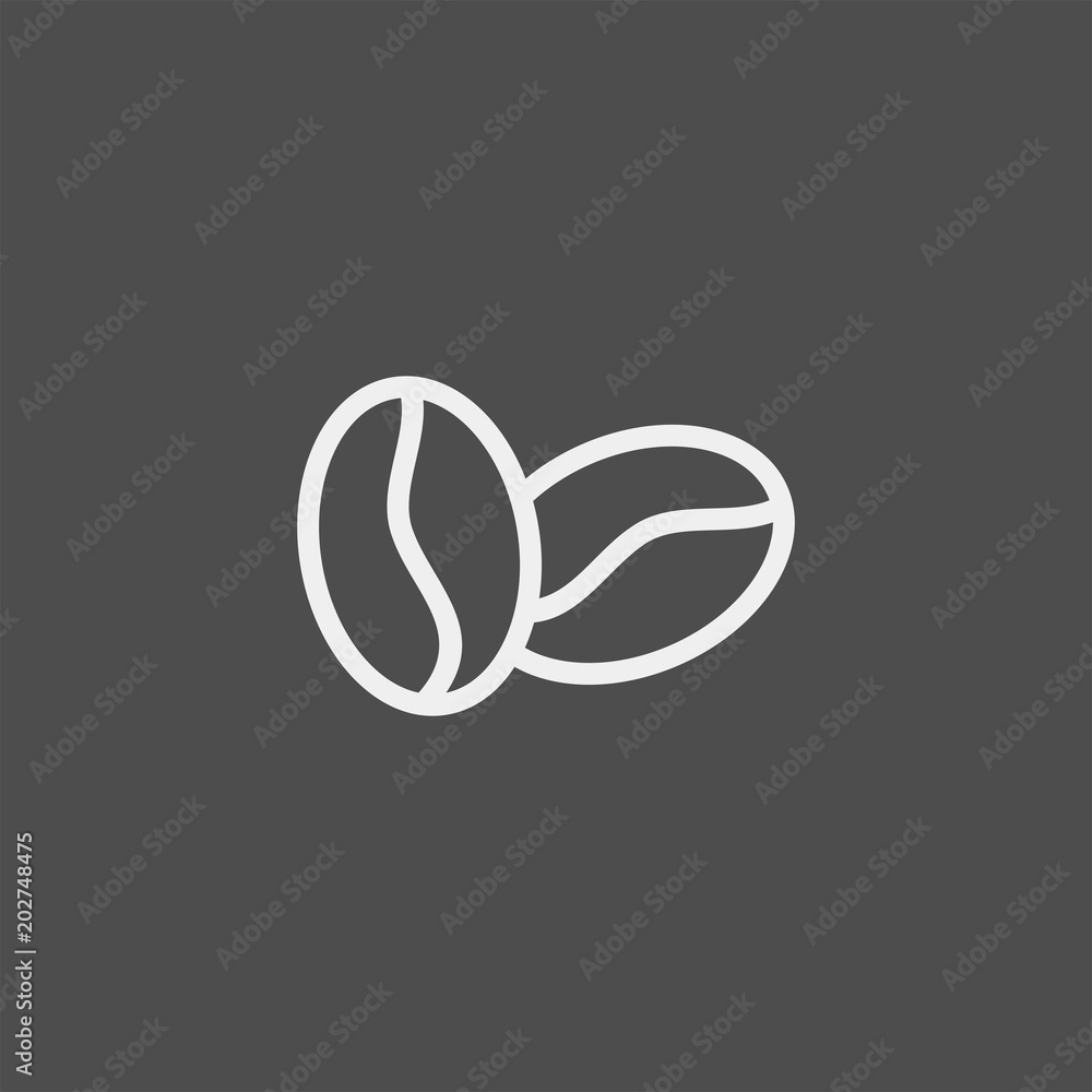 Coffee beans flat vector icon Coffee beans flat vector icon