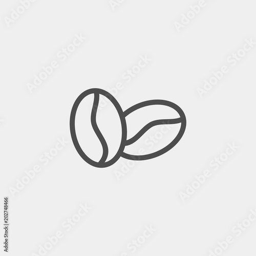 Coffee beans flat vector icon
