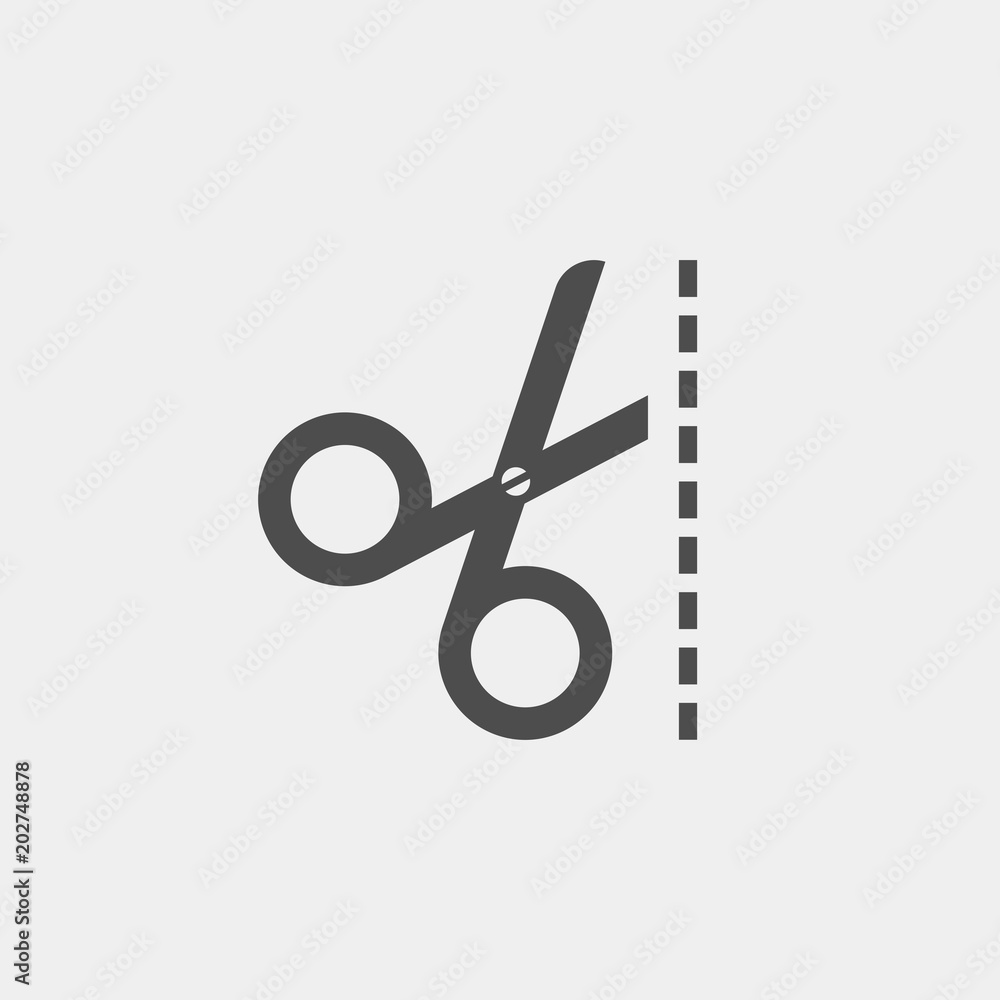 Scissors flat vector icon	