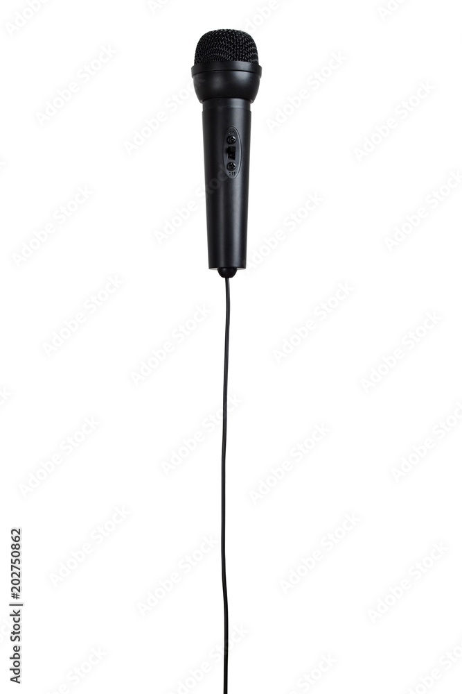 Obraz premium Black microphone on white