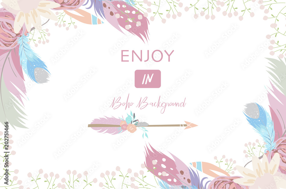 cute cards for banners,Flyers,Placards with feather,arrow and flower cute cards for banners,Flyers,Placards with feather,arrow and flower