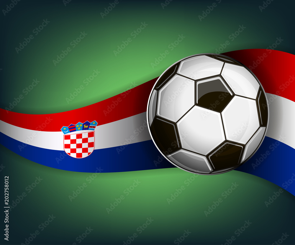 Illustration with soccer ball and flag of Croatia Illustration with soccer ball and flag of Croatia