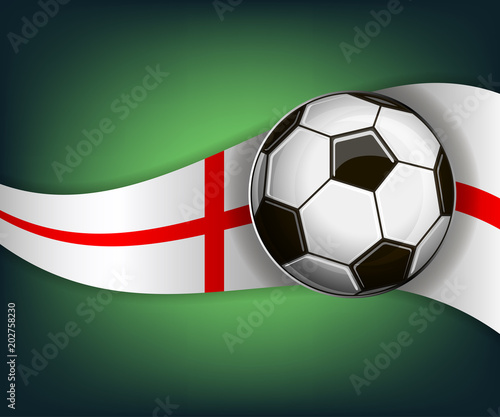 Illustration with soccer ball and flag of England