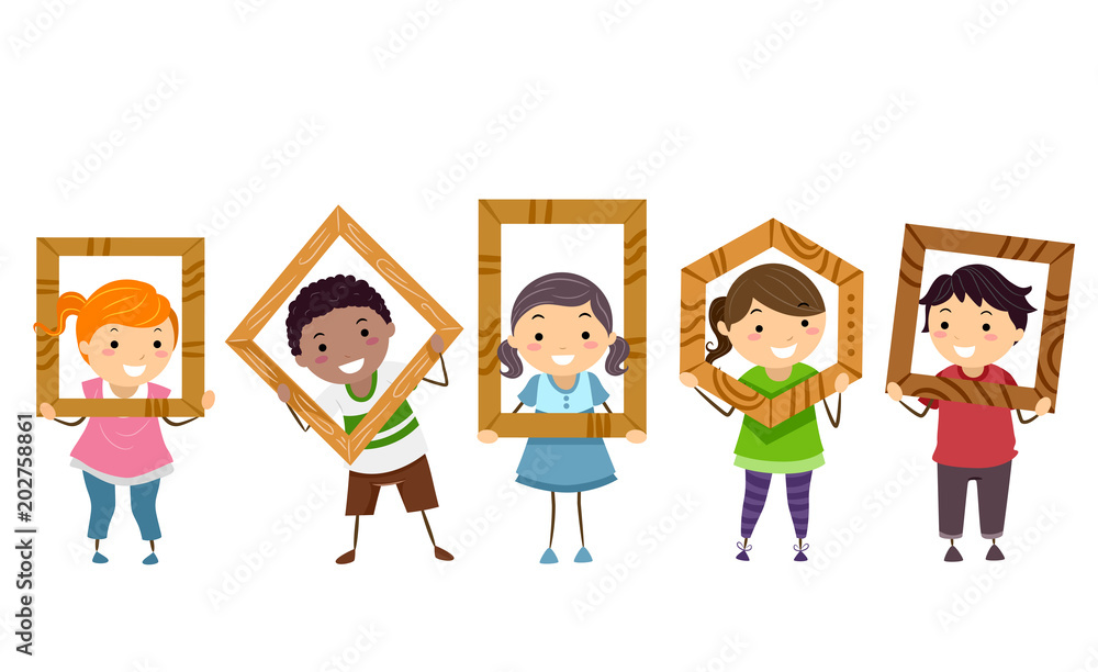 Stickman Kids Wood Class Frames Illustration Stickman Kids Wood Class Frames Illustration