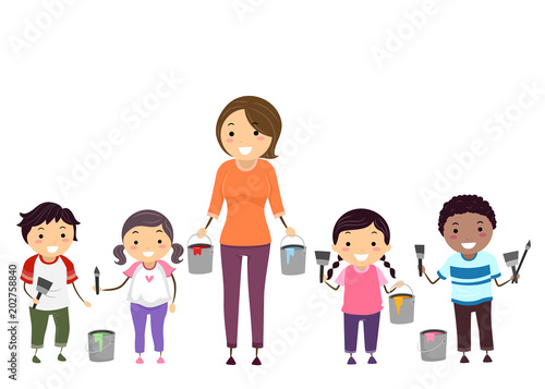 Stickman Kids Teacher Paint...