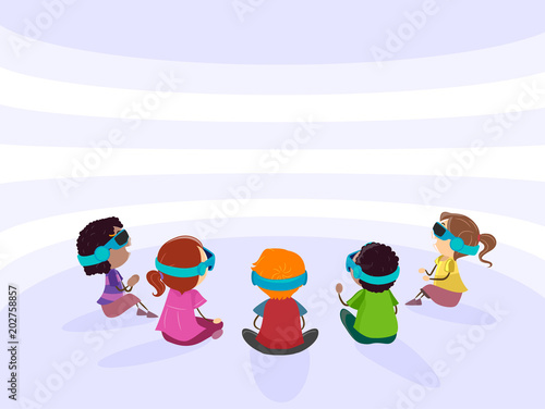 Stickman Kids Learning Study Illustration