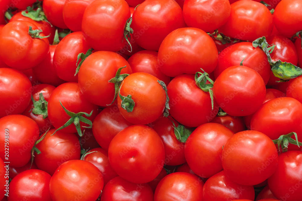 A pile of red tomatoes as background, texture A pile of red tomatoes as background, texture