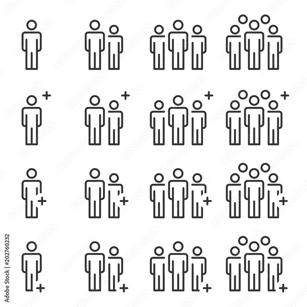 People Icons Line Work Group Team Vector People Icons Line Work Group Team Vector