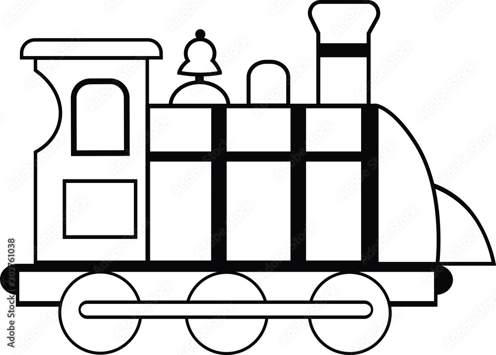 Black and White Train Vector Illustration Black and White Train Vector Illustration