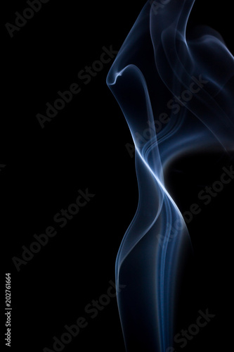 White smoke on black background