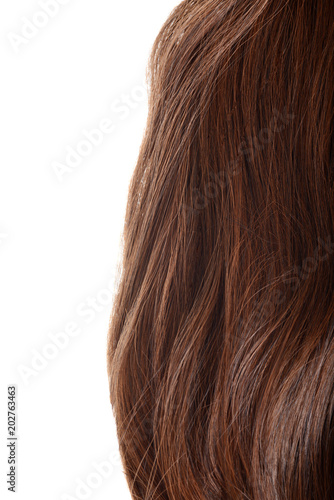 piece of brunette brown hair isolated