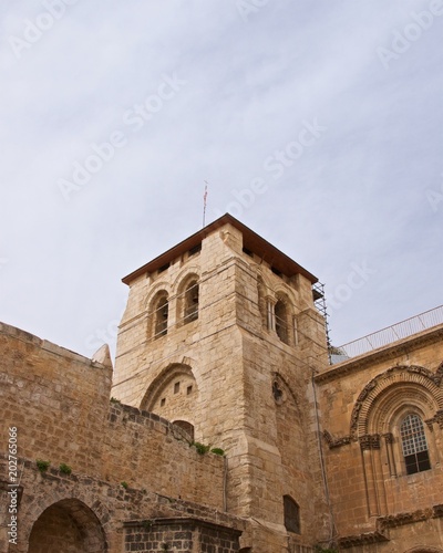 Tower at the Church of Holy Sepulchre in Old Jerusalem  Israel