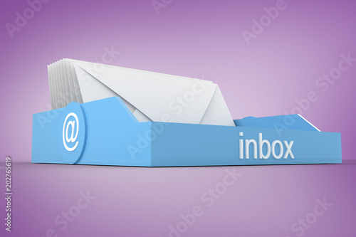 Blue inbox against purple vignette