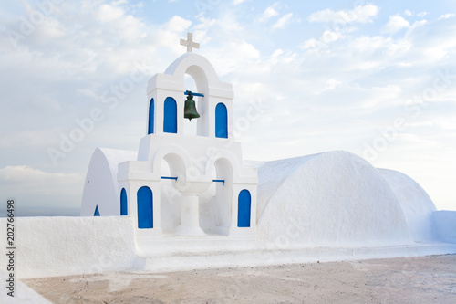 White architecture on Santorini island, Greece.