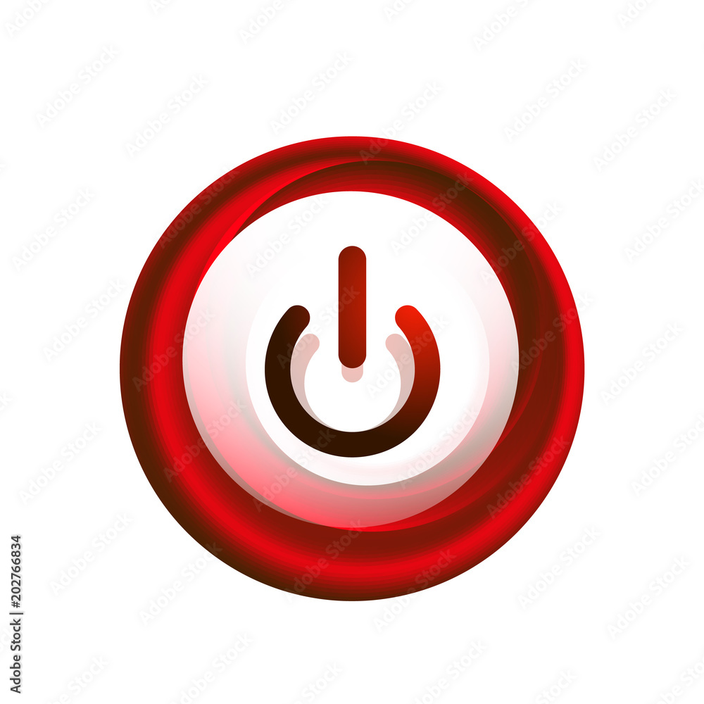 Glass transparent effect power start button, on off icon, vector UI or app symbol design Glass transparent effect power start button, on off icon, vector UI or app symbol design