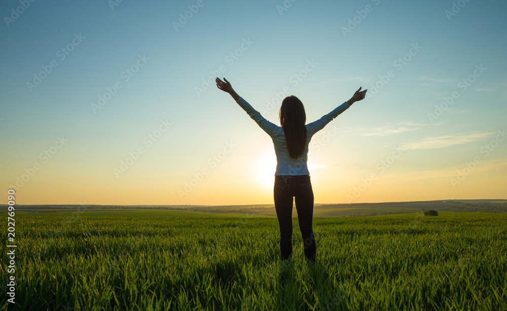 Free Happy Woman Enjoying Nature. Beauty Girl Outdoor. Freedom concept. Free Happy Woman Enjoying Nature. Beauty Girl Outdoor. Freedom concept.