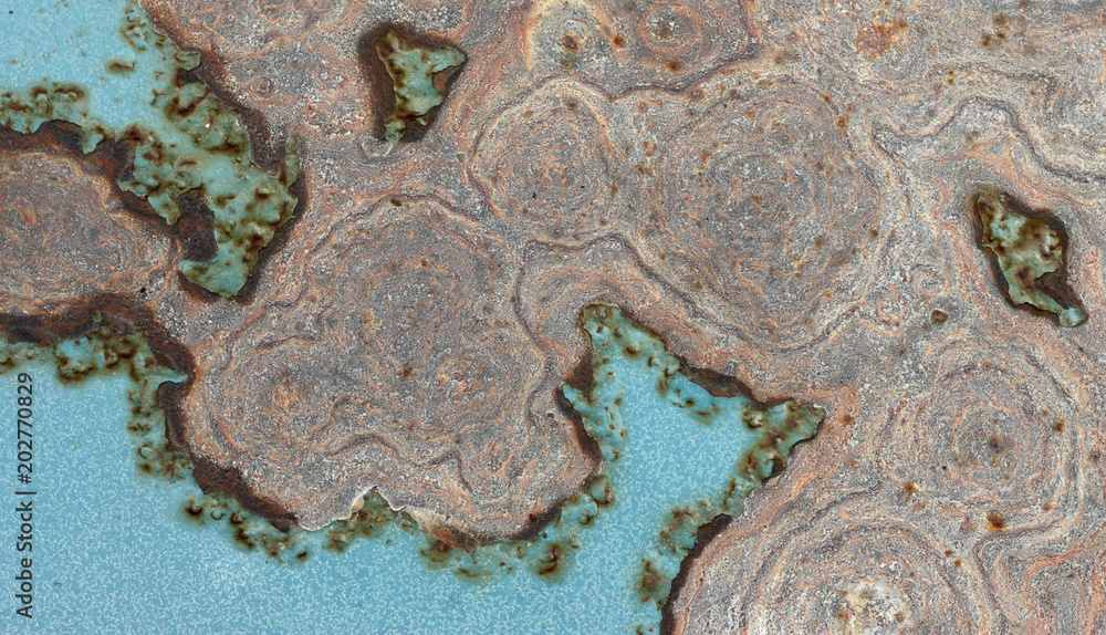Old blue paint and surface texture of rust Old blue paint and surface texture of rust