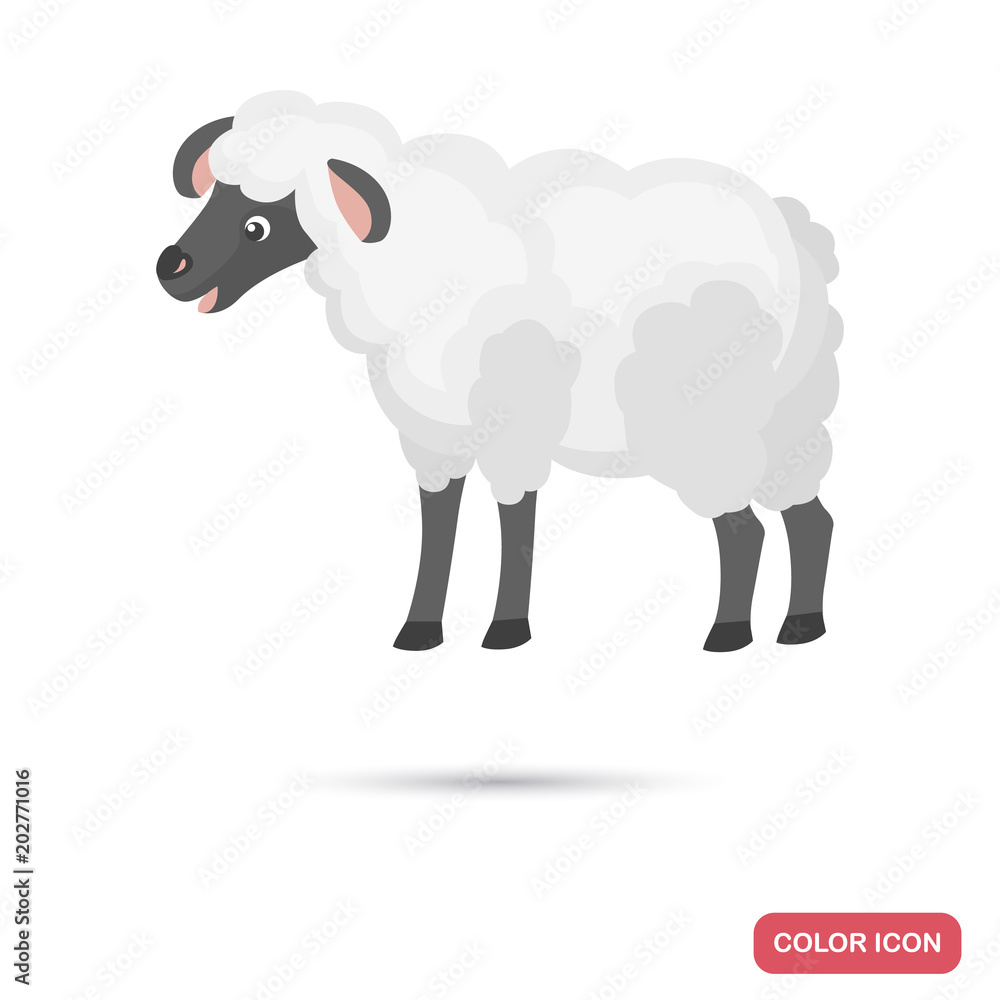 Lamb farm animal color flat icon Lamb farm animal color flat icon
