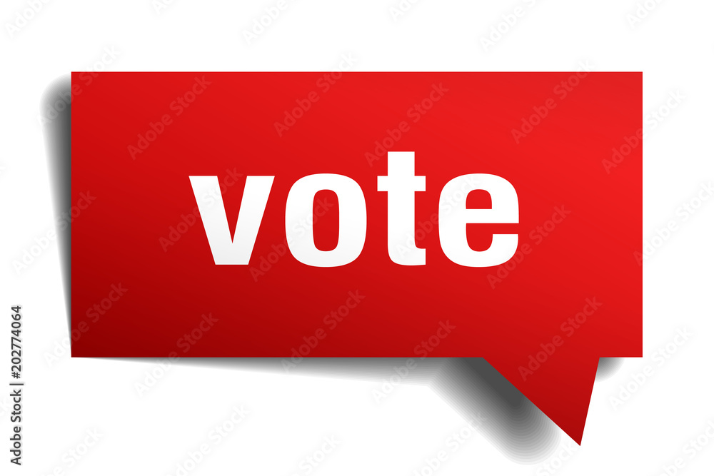 vote red 3d speech bubble vote red 3d speech bubble