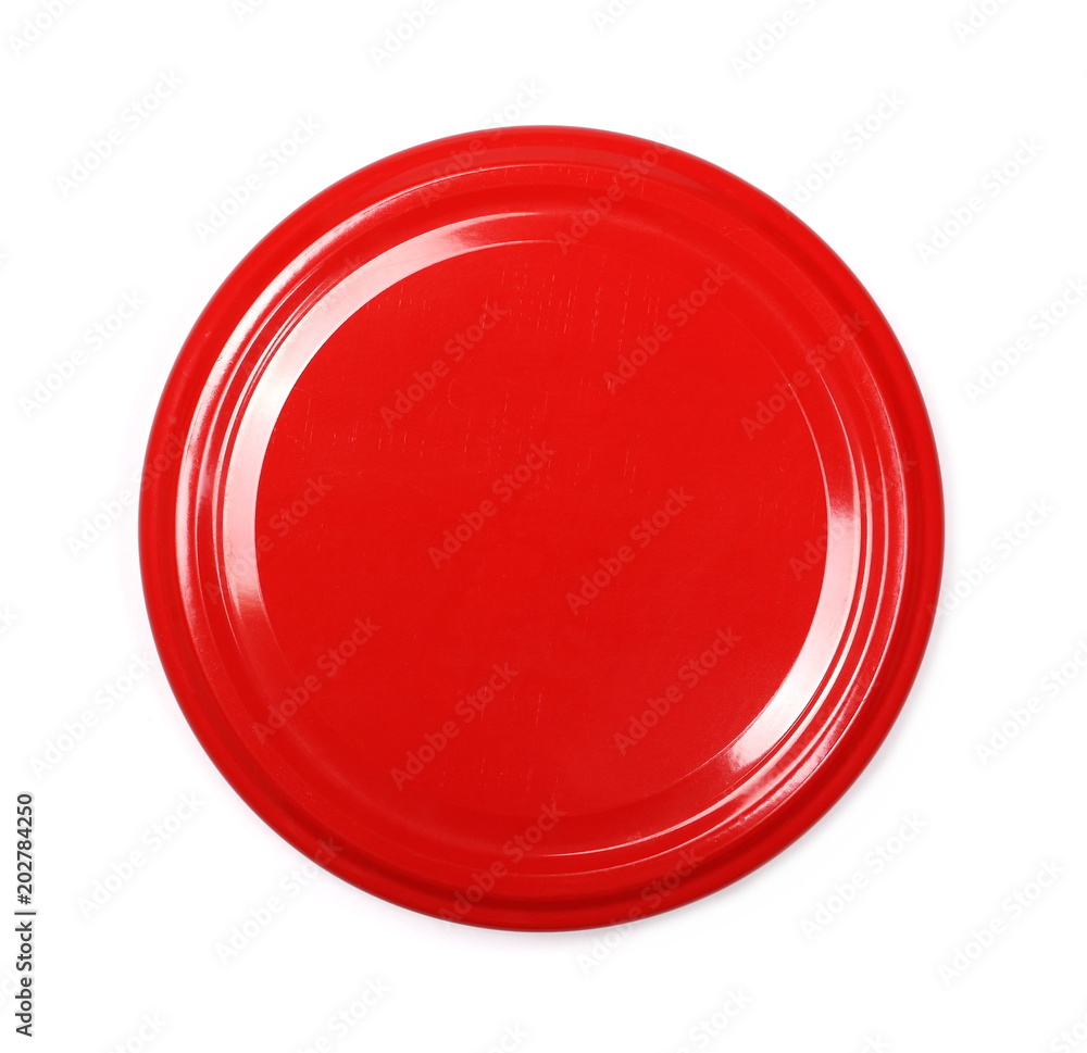 Juice bottle lid isolated on white background, top view Juice bottle lid isolated on white background, top view