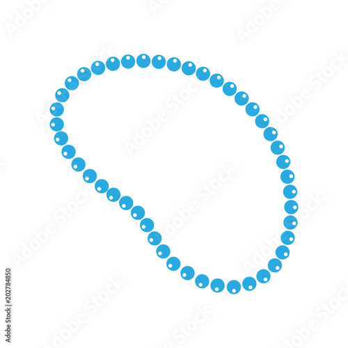 Necklace beads vector icon in flat style. Mardi gras beads illustration on white isolated background. Jewelry business concept.
