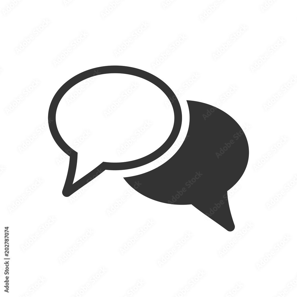 Speech bubble flat vector icon. Discussion dialog logo illustration. Business pictogram concept. Business concept simple flat pictogram on isolated background. Speech bubble flat vector icon. Discussion dialog logo illustration. Business pictogram concept. Business concept simple flat pictogram on isolated background.
