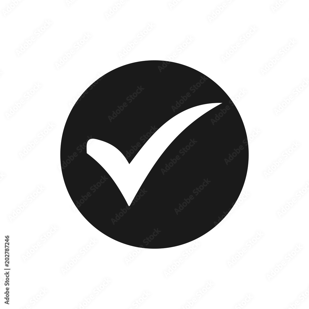 Check mark icon. Check icon vector. Check list button icon Check mark icon. Check icon vector. Check list button icon