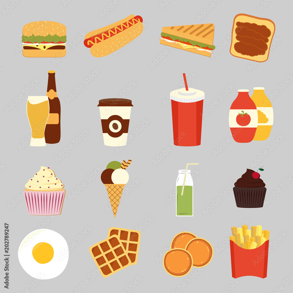 Fast food set cute Fast food set cute