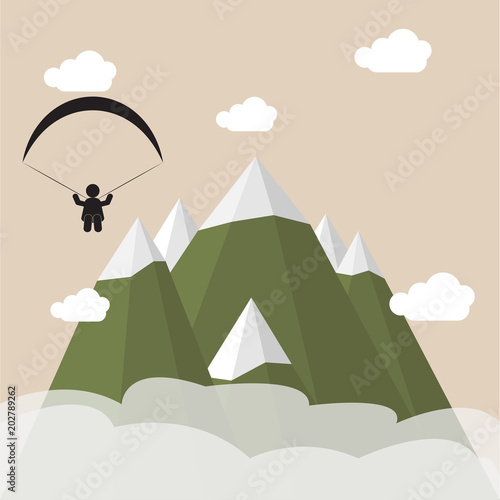 paragliding Snow Mountains