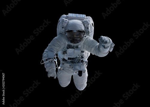 Fototapeta Naklejka Na Ścianę i Meble -  Astronaut isolated on black background 3D rendering elements of this image furnished by NASA