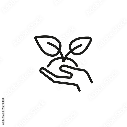 Hand with sapling icon