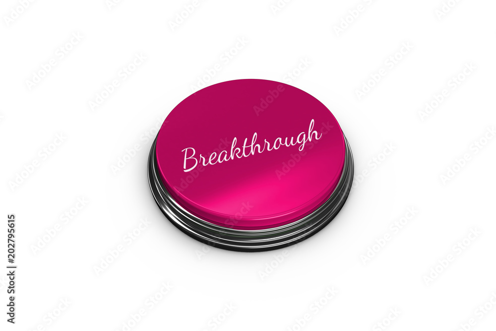 Pink button for breast cancer awareness on white background Pink button for breast cancer awareness on white background