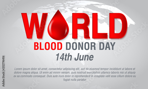 Vector illustration of Donate blood concept with abstract blood drop for World blood donor day-June 14