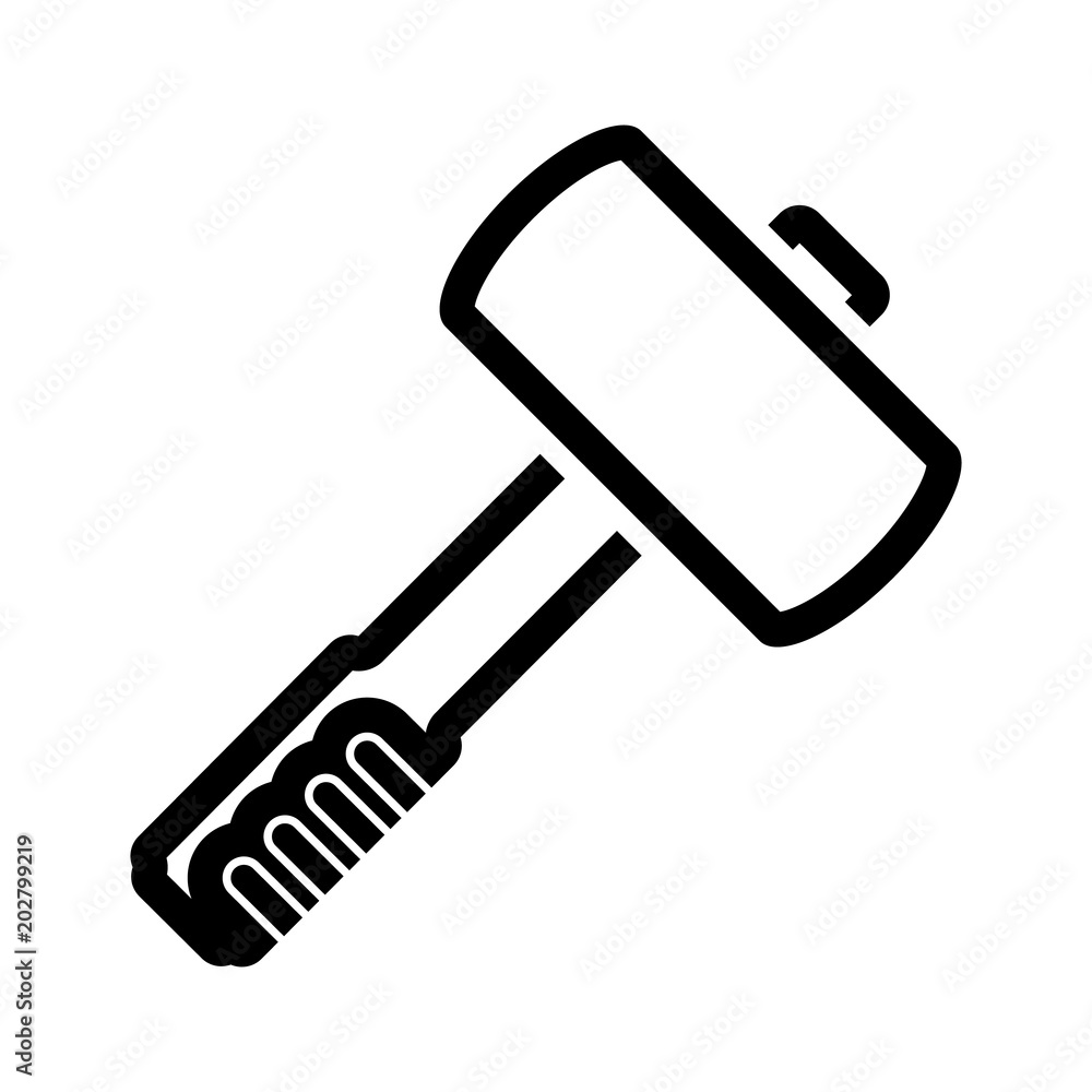 Construction hammer line icon Construction hammer line icon