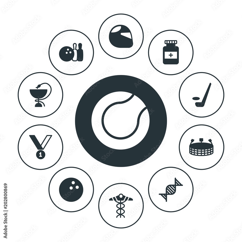 Obraz na plátně health, sports, nature Infographic Circle fill Icons Set