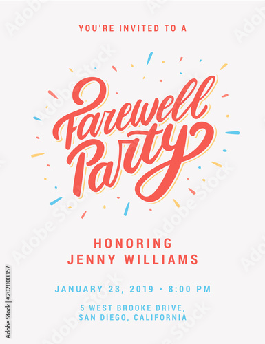Farewell party invitation.