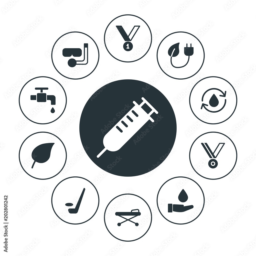Φωτογραφία health, sports, nature Infographic Circle fill Icons Set