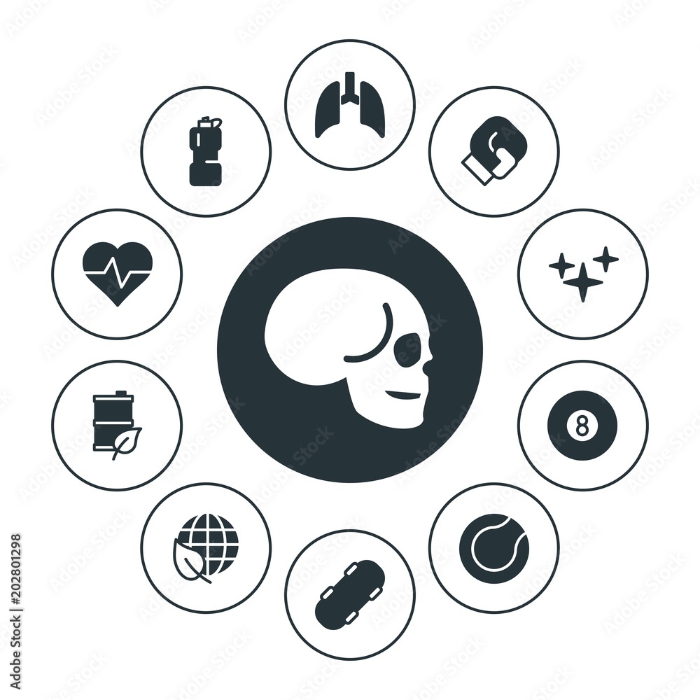 Εκτύπωση καμβά health, sports, nature Infographic Circle fill Icons Set