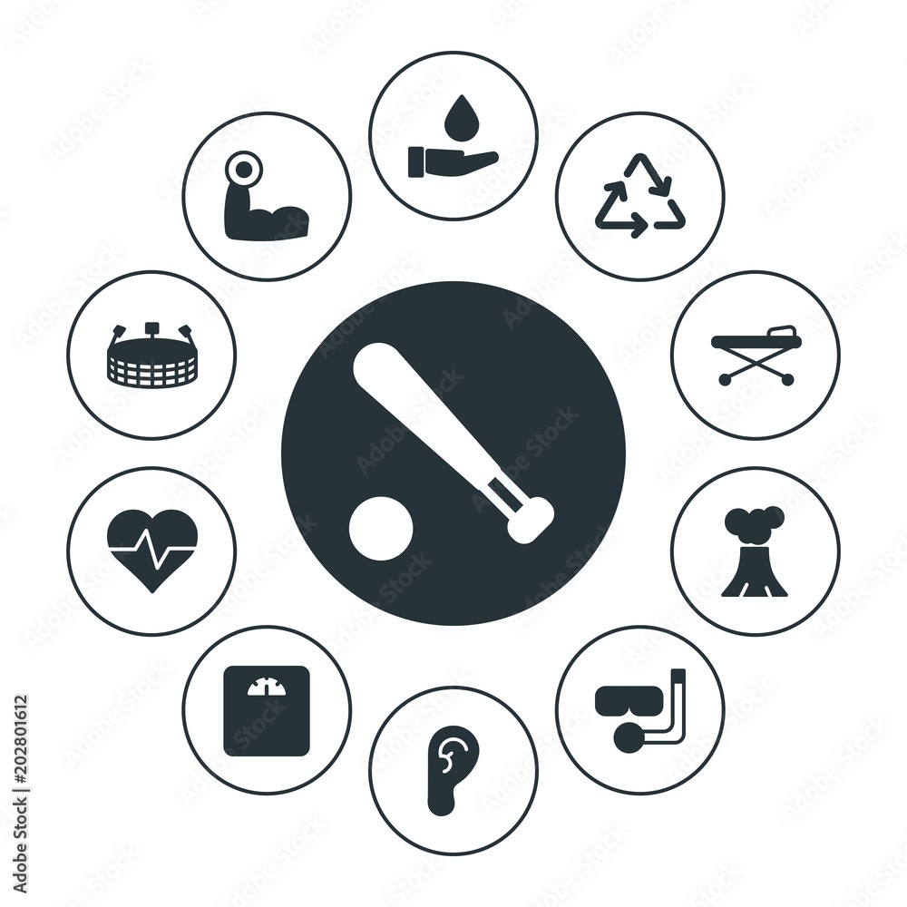 Φωτογραφία health, sports, nature Infographic Circle fill Icons Set