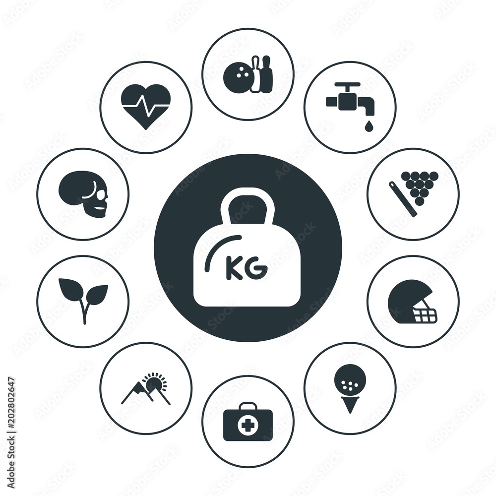 Φωτογραφία health, sports, nature Infographic Circle fill Icons Set