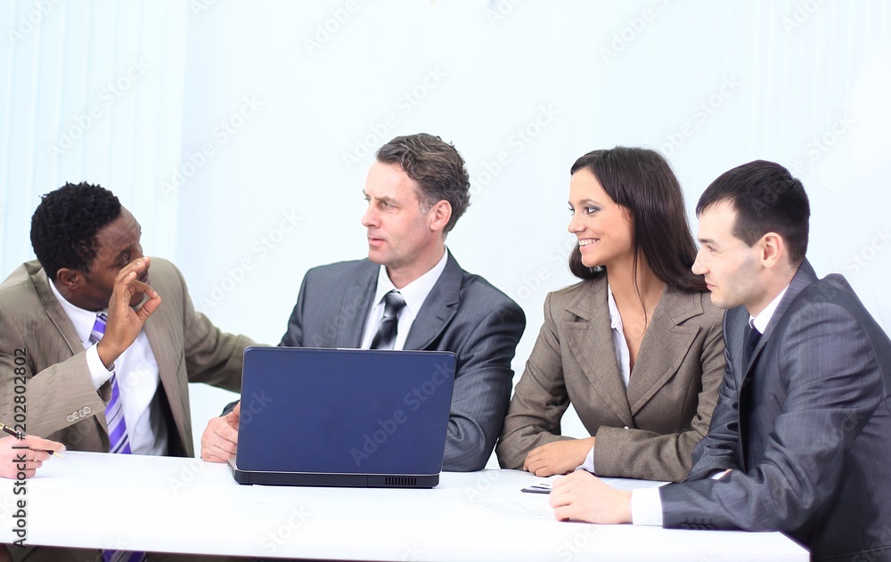 Manager and business team in office Manager and business team in office
