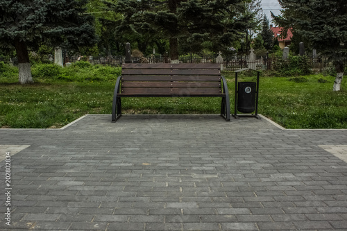 city park road and bench