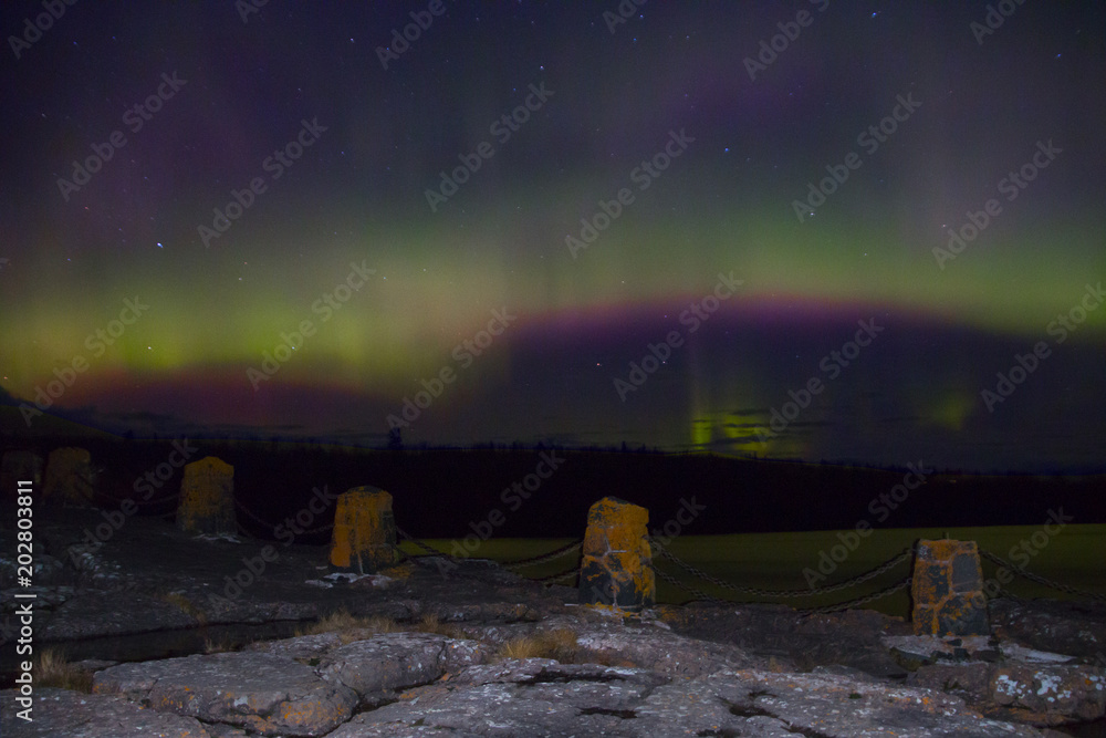 Fotografie Northern Lights dance above the North Shore of Lake Superior in Minnesota