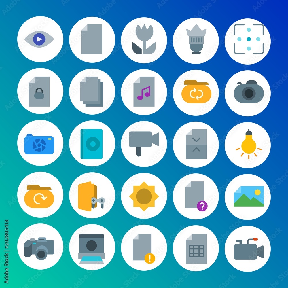 Modern Simple Set of folder, video, photos, files Vector flat Icons. Contains such Icons as objective, media, disc, dslr, camera and more on gradient background. Fully Editable. Pixel Perfect Modern Simple Set of folder, video, photos, files Vector flat Icons. Contains such Icons as objective, media, disc, dslr, camera and more on gradient background. Fully Editable. Pixel Perfect